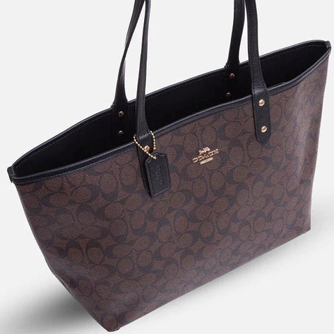 Coach Double Face Bag Big Size Bag Black-Brown - BEAUTY BAR