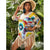 Colorful Loose Beach Dress With Beige Knit - BEAUTY BAR