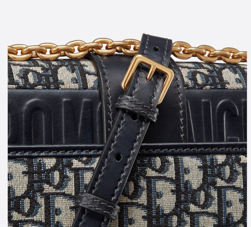 Dior 30 MontaigneI Chain Bag Blue Oblique Jacquard 3