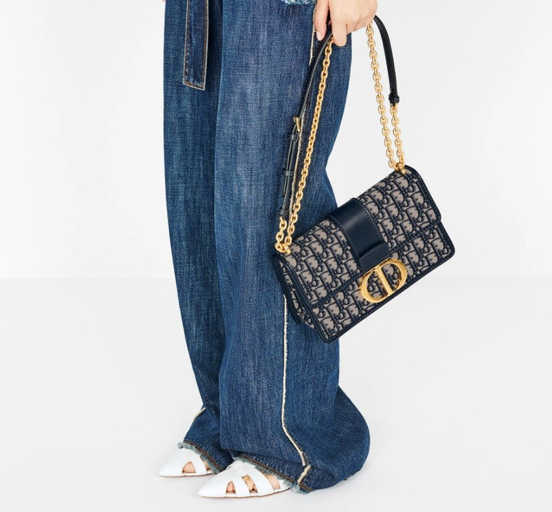 Dior 30 MontaigneI Chain Bag Blue Oblique Jacquard 6