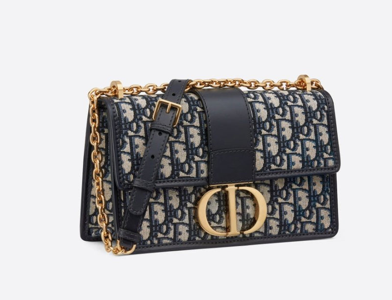 Dior 30 MontaigneI Chain Bag Blue Oblique Jacquard 2