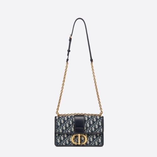 Dior 30 MontaigneI Chain Bag Blue Oblique Jacquard