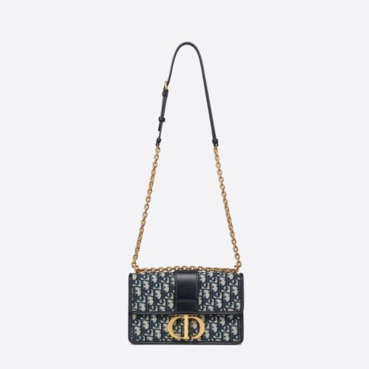Dior 30 MontaigneI Chain Bag Blue Oblique Jacquard