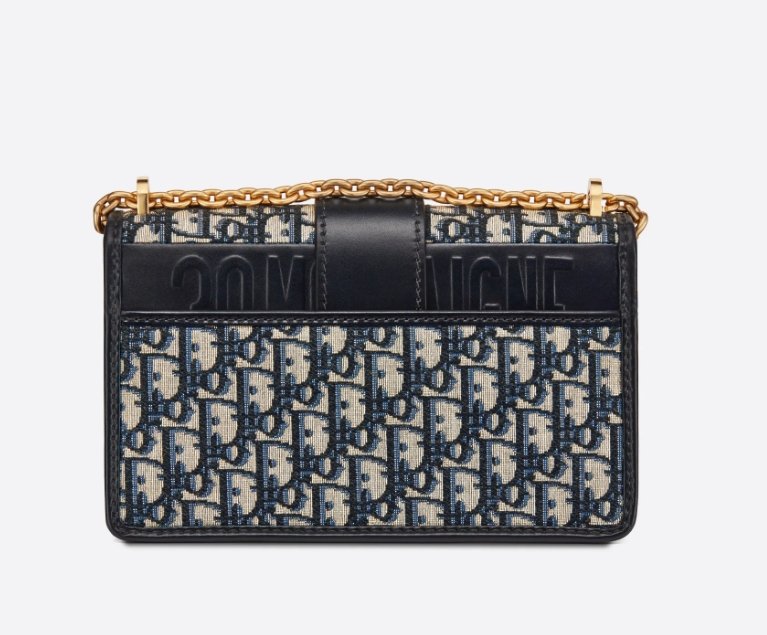 Dior 30 MontaigneI Chain Bag Blue Oblique Jacquard 5