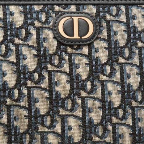 Dior Medium 30 Montaigne Pouch Blue Oblique Jacquard 5