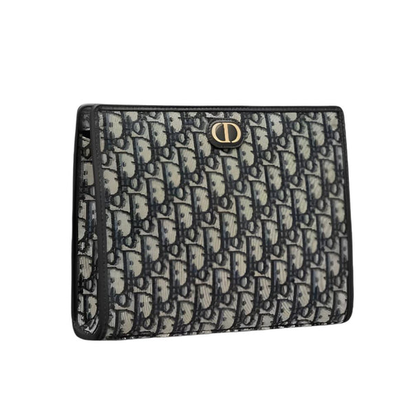 Dior Medium 30 Montaigne Pouch Blue Oblique Jacquard