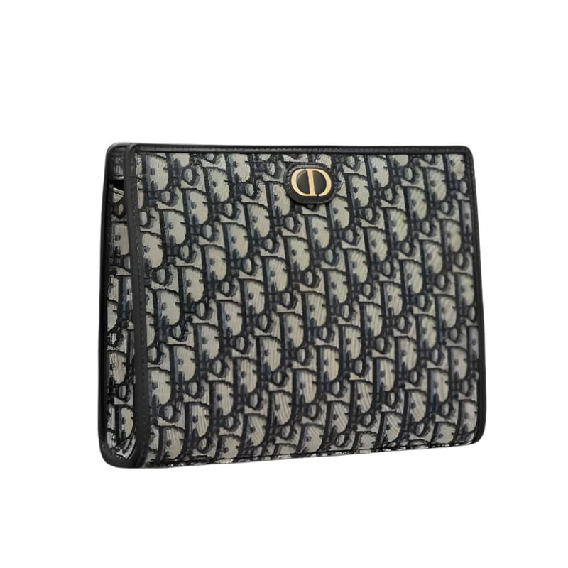 Dior Medium 30 Montaigne Pouch Blue Oblique Jacquard