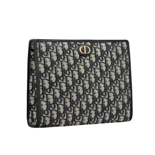 Dior Medium 30 Montaigne Pouch Blue Oblique Jacquard