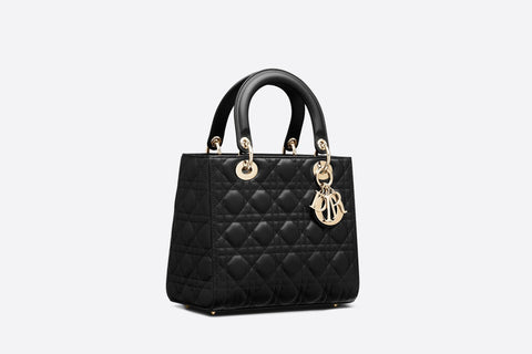 Dior Medium Lady Bag Black Cannage Lambskin - BEAUTY BAR