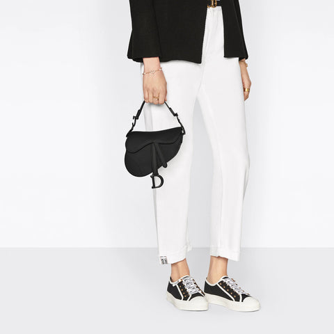 Dior Mini Ultramatte Black Saddle Bag Grained Leather - BEAUTY BAR