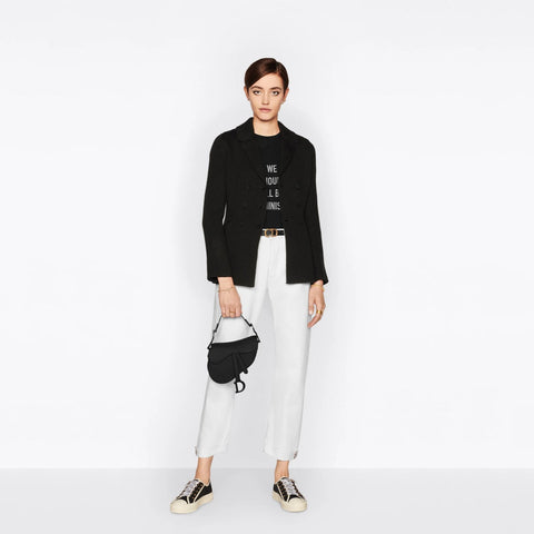 Dior Mini Ultramatte Black Saddle Bag Grained Leather - BEAUTY BAR