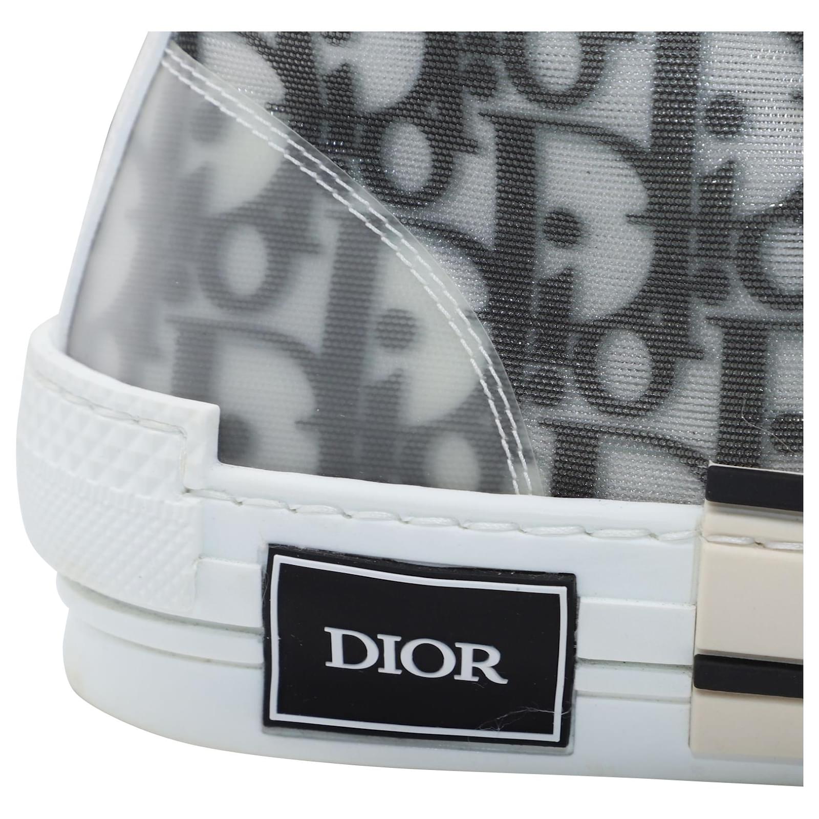 Dior Oblique B23 High Top Sneakers in White Canvas BEAUTY BAR