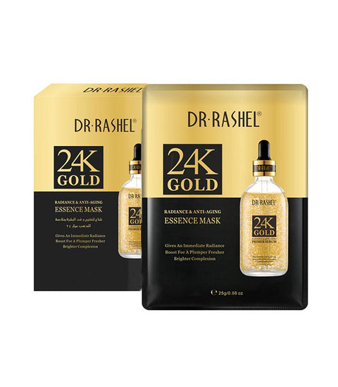 Dr.Rashel 24K Gold Radiance & Anti Aging Essence Mask, 25g SET 5PCS - BEAUTY BAR