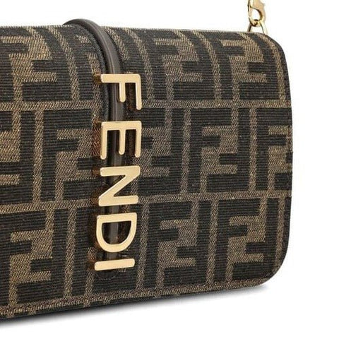 Fendi Graphy Ff Jacquard Chain-Linked Wallet - BEAUTY BAR