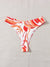 Floral Print Halter Triangle Tie Side White-Orange Bkini - BEAUTY BAR