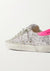 Golden Goose Low-top Sneakers For Women Pink Superstar Glittered Distressed Leather - BEAUTY BAR