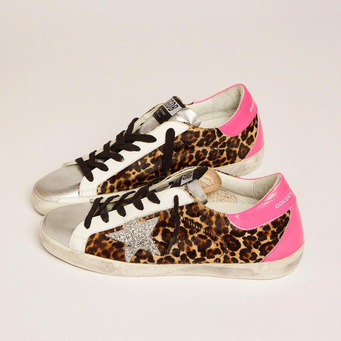 Golden Goose Low-Top Sneakers For Women Pink Superstar Tiger And Silver Leather 3