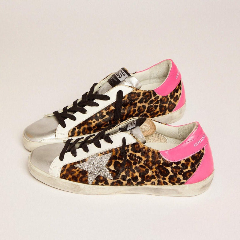 Golden Goose Low-Top Sneakers For Women Pink Superstar Tiger And Silver Leather 3