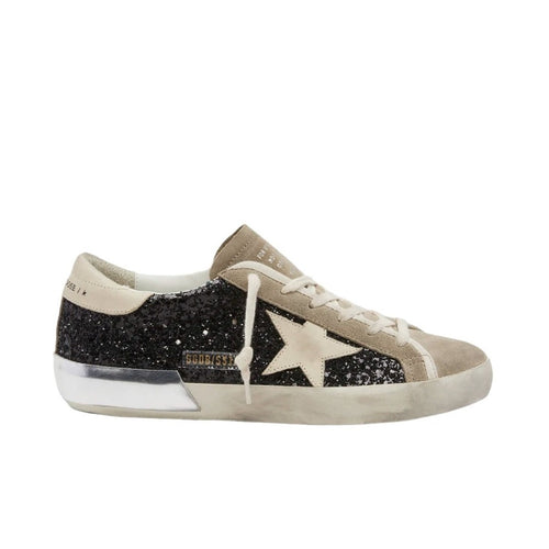حذاء Golden Goose Superstar بنجمة من اللمعان منخفض القمة