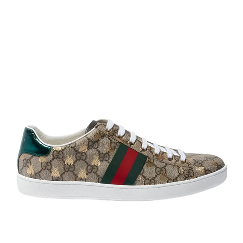 GUCCI Beige & Ebony Ace Low-Top Sneakers - BEAUTY BAR