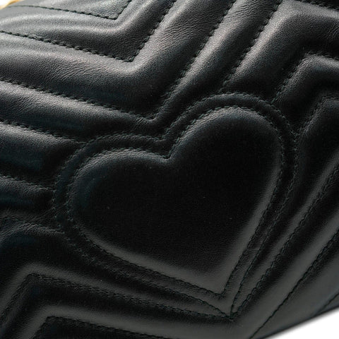 Gucci GG Marmont Matelasse Black Leather Shoulder Bag - BEAUTY BAR