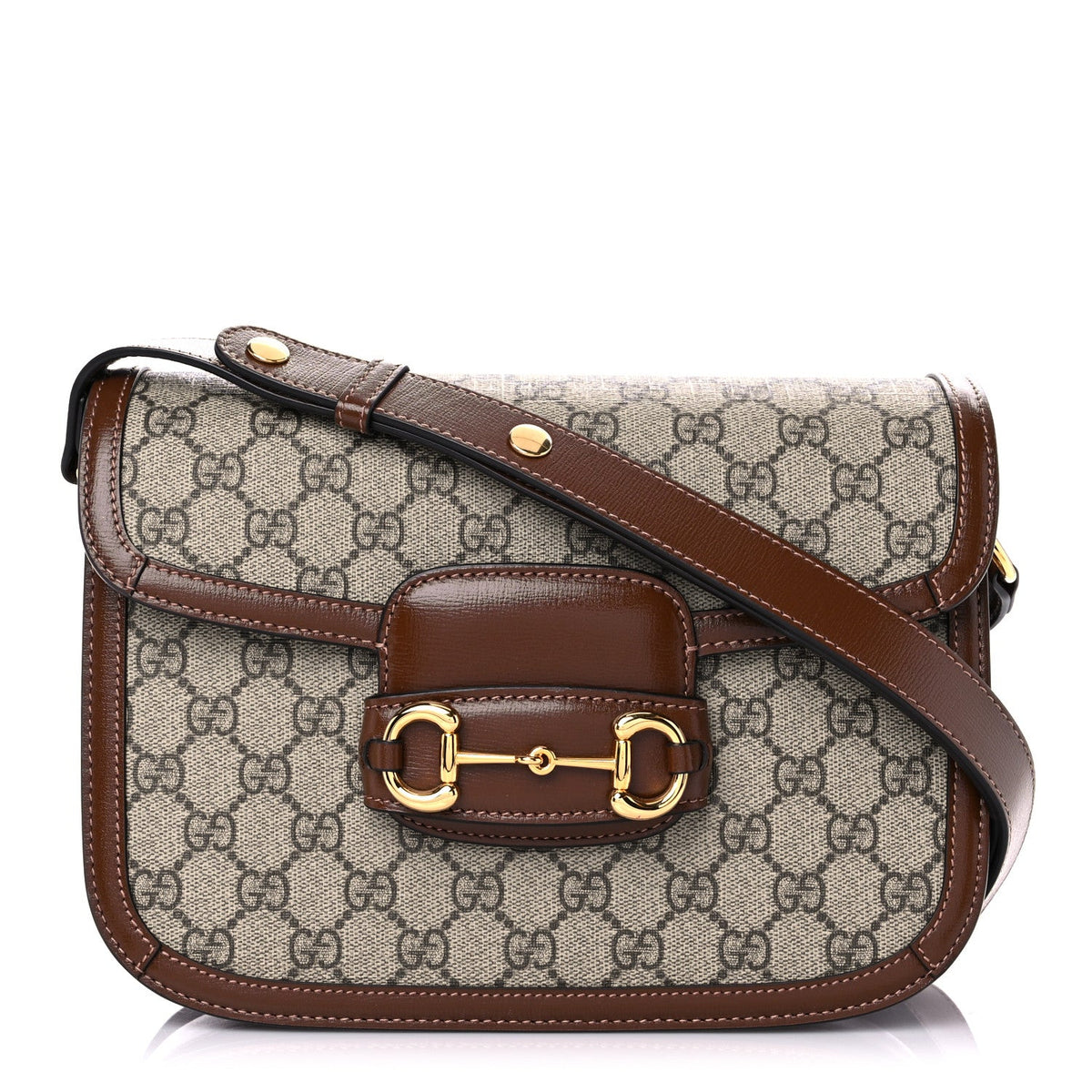 Gucci GG Supreme Monogram Horsebit 1955 Shoulder Bag Beige Brown Sugar 1