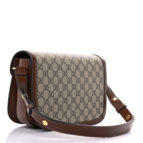 Gucci GG Supreme Monogram Horsebit 1955 Shoulder Bag Beige Brown Sugar - BEAUTY BAR