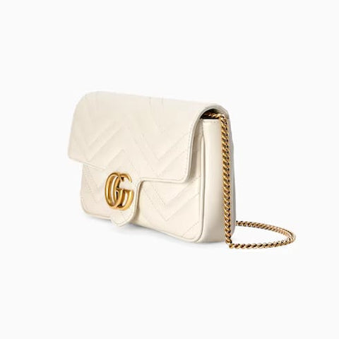 Gucci Marmont Mini Bag White Leather - BEAUTY BAR