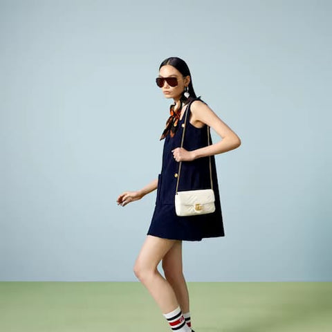 Gucci Marmont Mini Bag White Leather - BEAUTY BAR