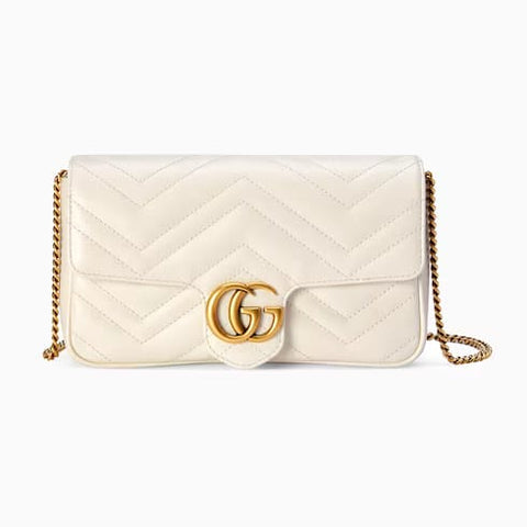 Gucci Marmont Mini Bag White Leather - BEAUTY BAR