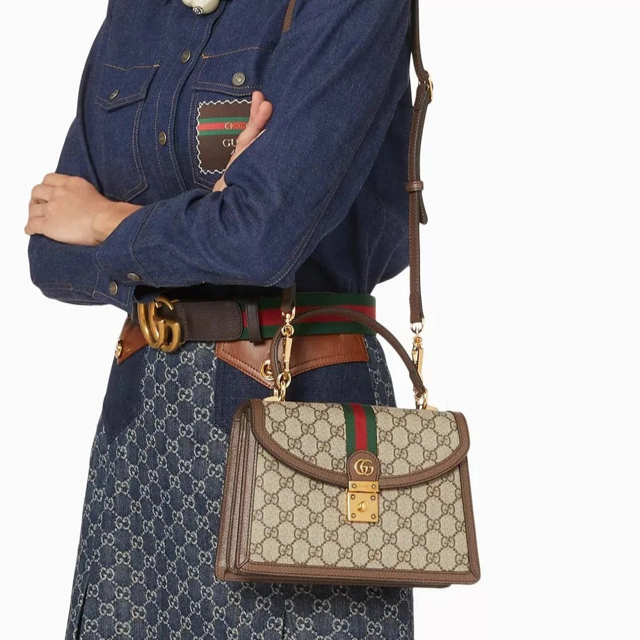 Gucci Small Ophidia Top Handle Bag In GG Supreme 4