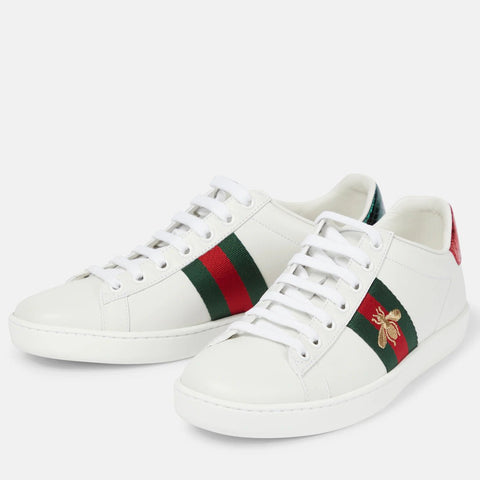 Gucci Women's Ace Embroidered Sneaker - White/Green/Red - BEAUTY BAR