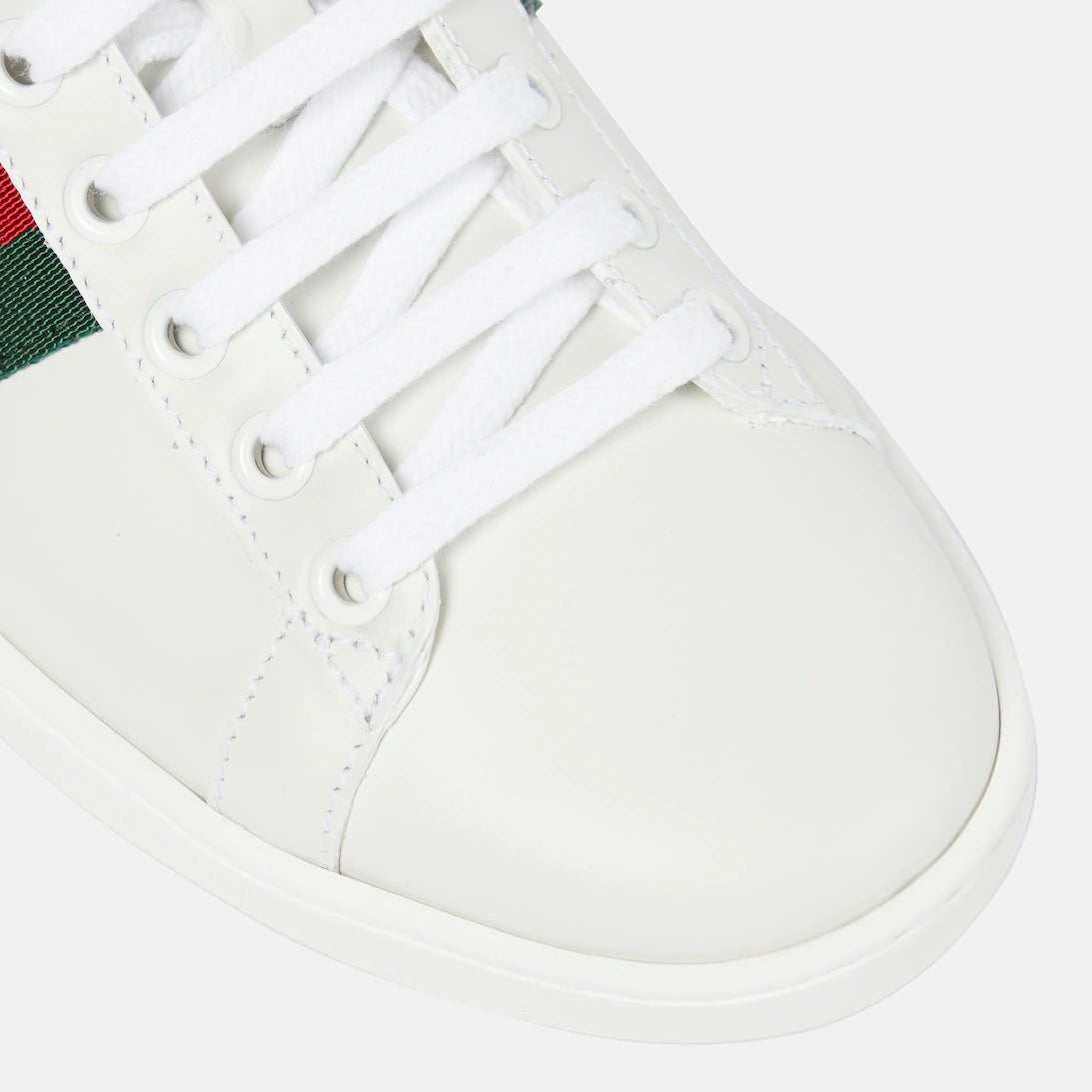 Gucci Women's Ace Embroidered Sneaker - White/Green/Red 7