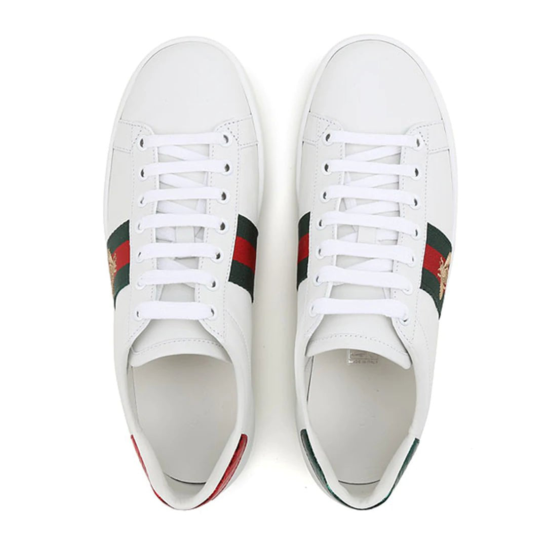 Gucci Women's Ace Embroidered Sneaker - White/Green/Red 6