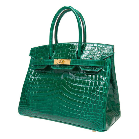Hermès Birkin 35 Crocodile Porosus Vert Emeraude - BEAUTY BAR