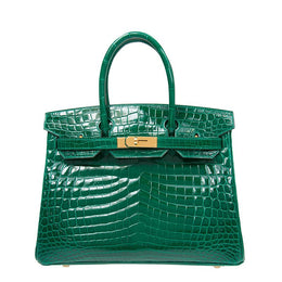 Hermès Birkin 30 Crocodile Porosus Vert Emeraude