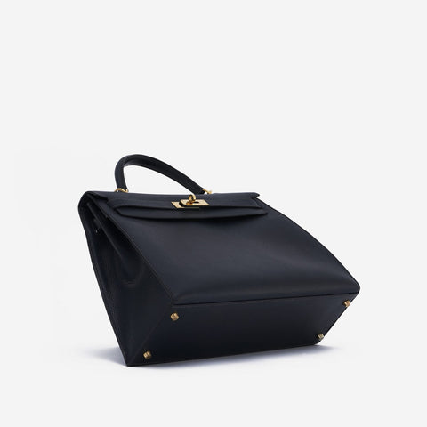 Hermès Kelly 30 Vache Liegee Black Indigo - BEAUTY BAR
