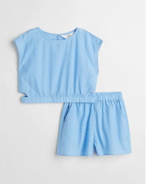 H&M 2-Piece Top & Shorts Set Light Blue - BEAUTY BAR