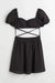 H&M 2 Tie-Detail Dresses Black & Cream - BEAUTY BAR