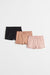 H&M 3-Pack Cotton Shorts Powder Pink/Black - BEAUTY BAR