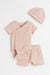 H&M 3-Piece Cotton Set Powder Pink - BEAUTY BAR