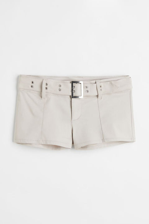 H&M Belted Shorts Light Taupe - BEAUTY BAR