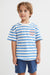 H&M Boy Kids 2-Piece Set White/Blue Striped - BEAUTY BAR