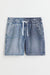 H&M Cotton Denim Shorts Denim Blue/Color-Block - BEAUTY BAR