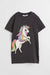 H&M Cotton T-Shirt Dress Black/Unicorn - BEAUTY BAR