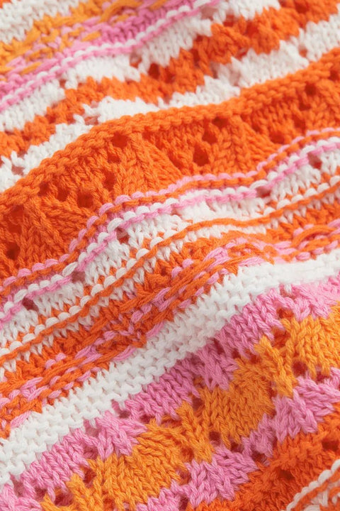 H&M Crochet-Look Crop Top Orange/Pink - BEAUTY BAR