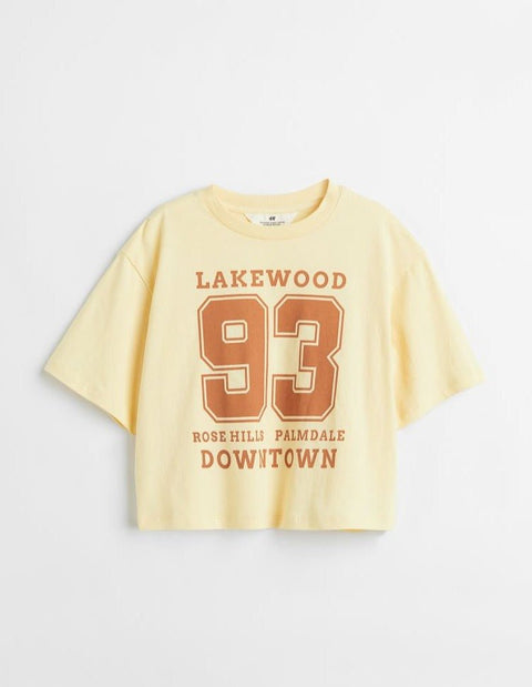 H&M Cropped Cotton Top Light Yellow/Lakewood - BEAUTY BAR