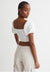 H&M Cropped Cut-Out Blouse White - BEAUTY BAR