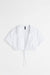 H&M Cropped Drawstring-Hem Blouse White - BEAUTY BAR