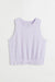 H&M Cropped Terry Vest Top Light Purple - BEAUTY BAR